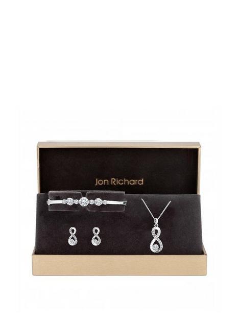 jon-richard-silver-plated-crystal-infinity-jewellery-set