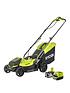 ryobi-rlm18x33b40-18v-one-33cm-cordless-lawn-mower-starter-kit-40ah-battery-charger-includedfront