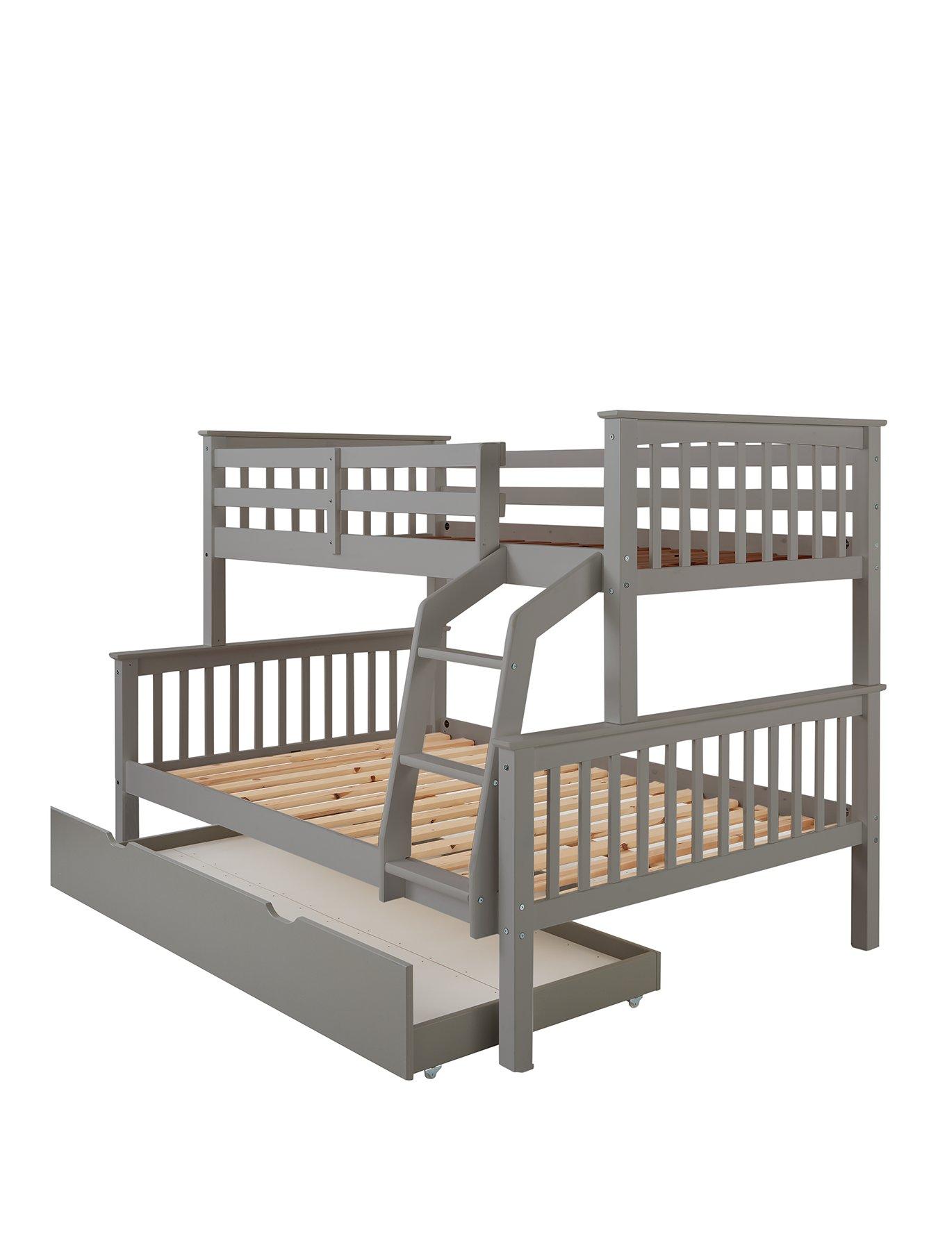 very-home-novara-detachable-trio-bunk-bed-with-mattress-options-buy-amp-save-ndash-grey-excludes-trundlenbsp--fscreg-certifiedstillFront