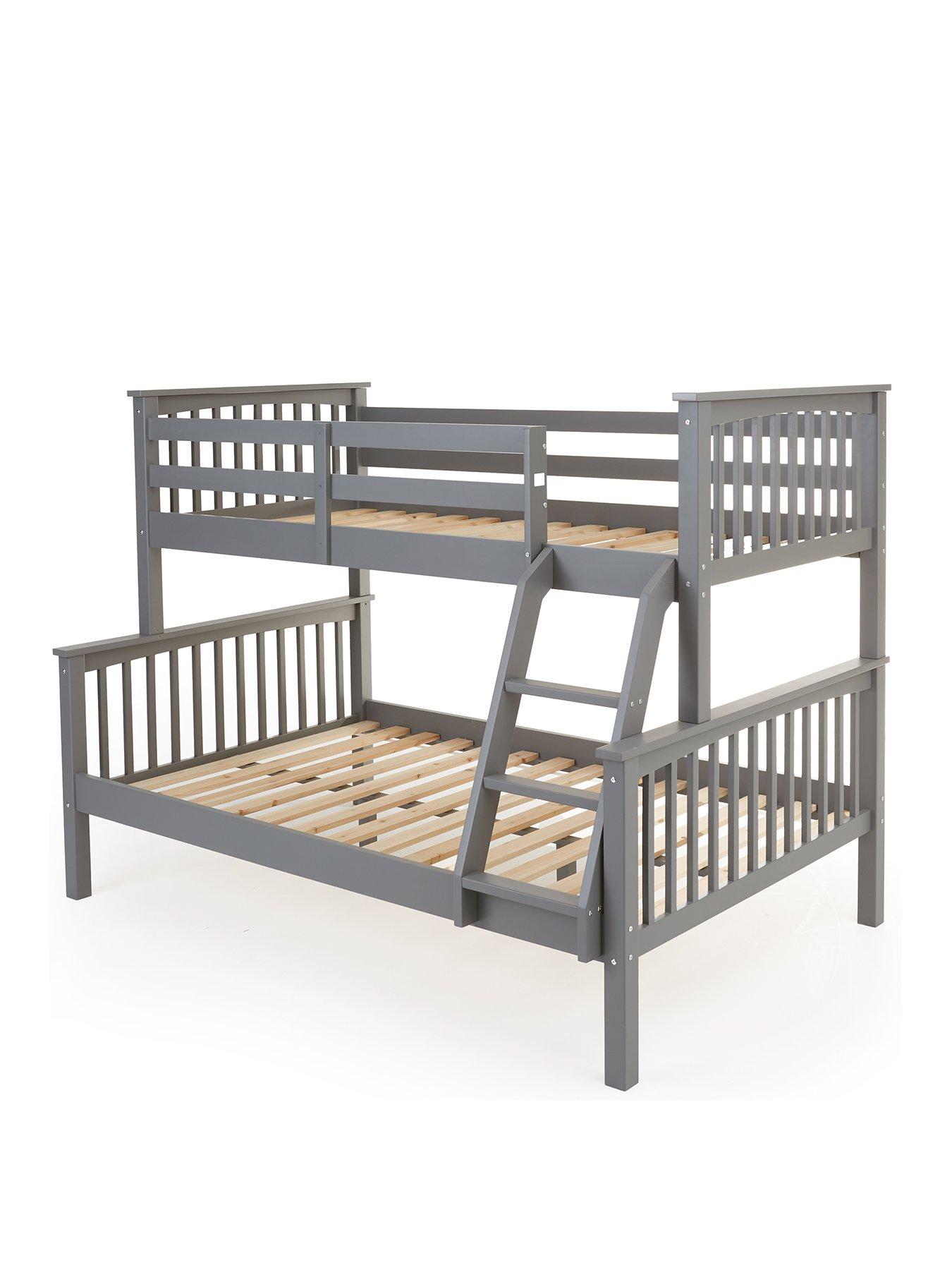 Image 2 of 7 of Very Home Novara Detachable Trio Bunk Bed with Mattress Options (Buy &amp; SAVE!) &ndash; Grey&nbsp;- FSC&reg; Certified
