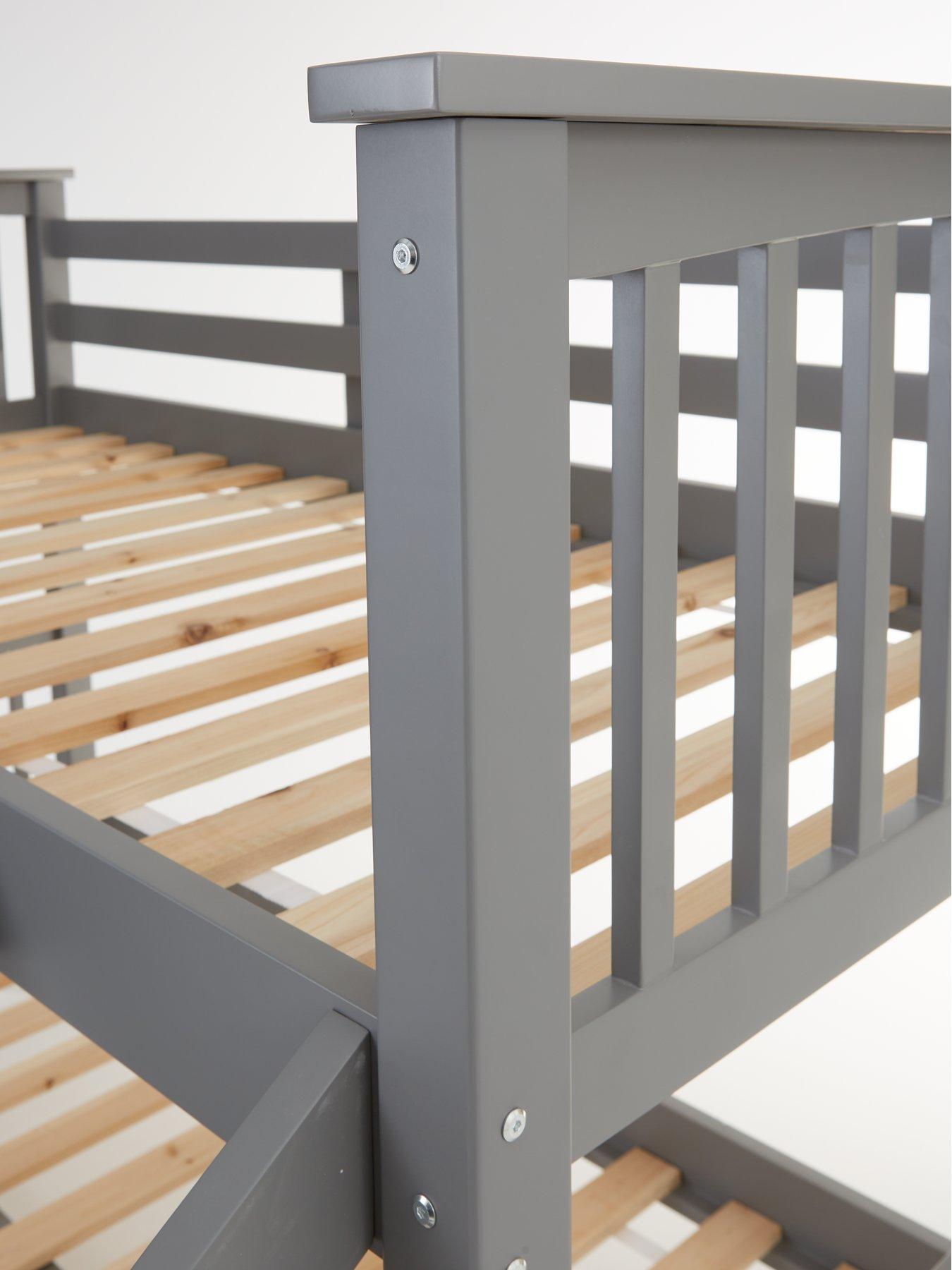 Image 4 of 7 of Very Home Novara Detachable Trio Bunk Bed with Mattress Options (Buy &amp; SAVE!) &ndash; Grey&nbsp;- FSC&reg; Certified