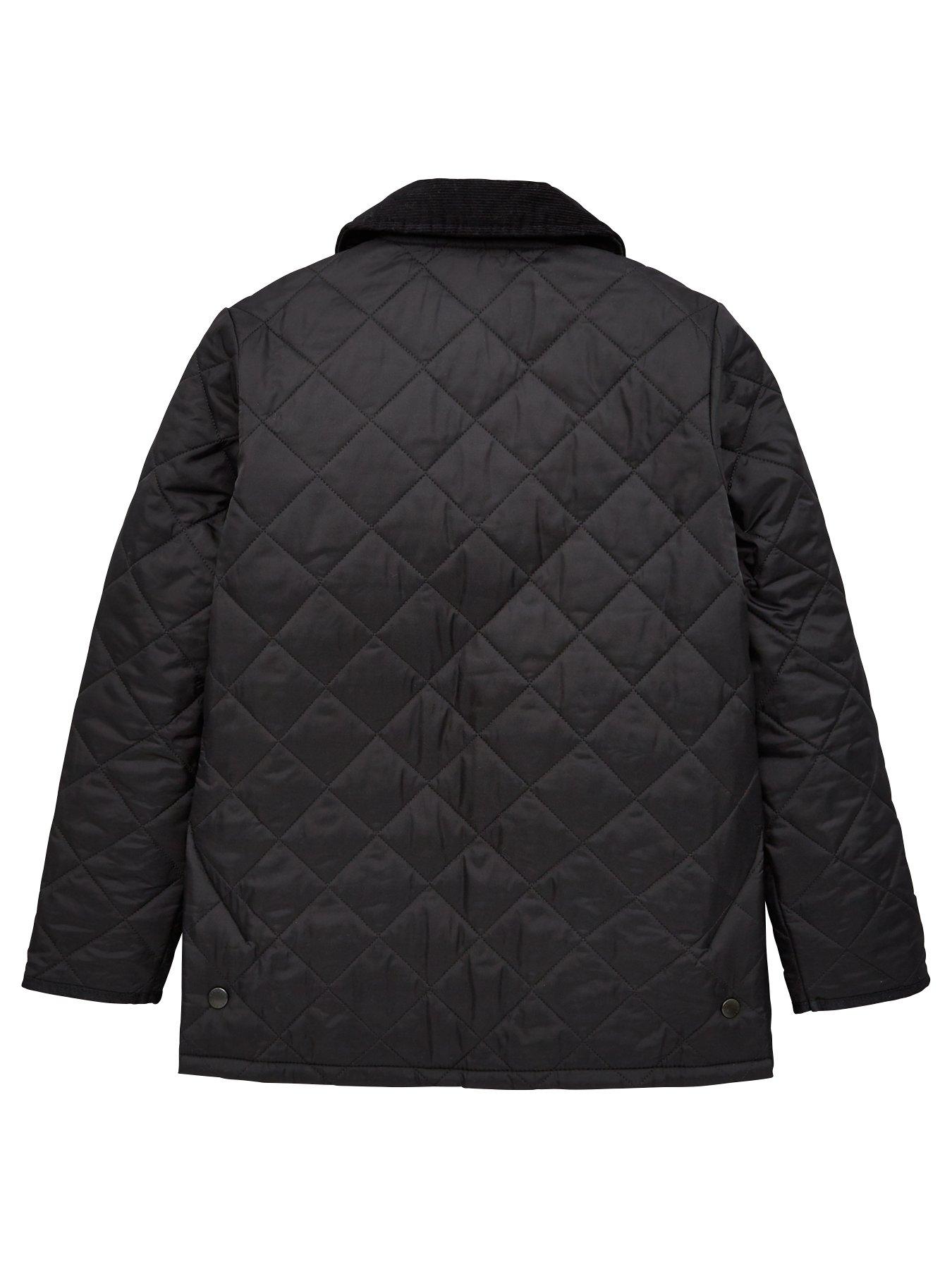 Boys black quilted jacket best sale