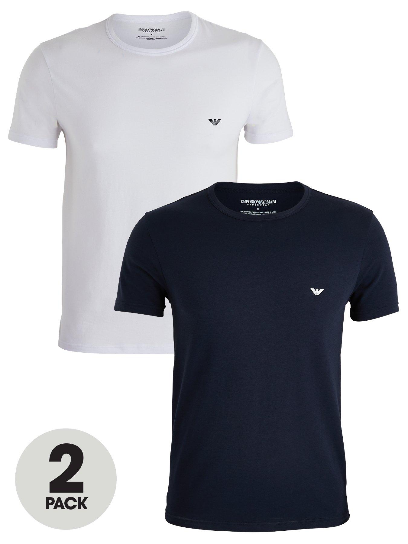 Emporio Armani Bodywear Pure Cotton Stretch Slim Fit T-Shirt (2 Pack) - | Very Ireland