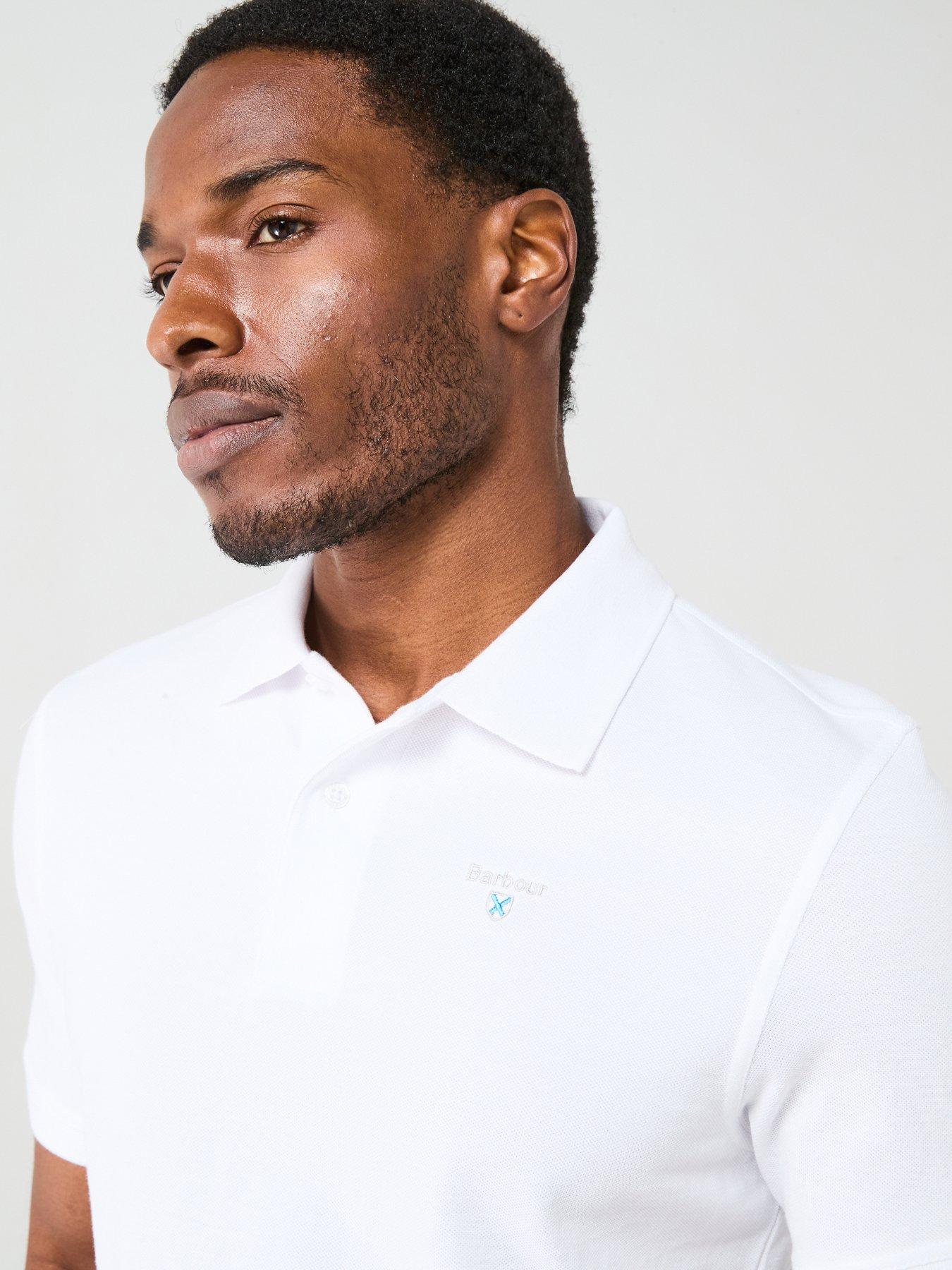 Image 4 of 5 of Barbour Sports Tailored Fit Polo Shirt - White