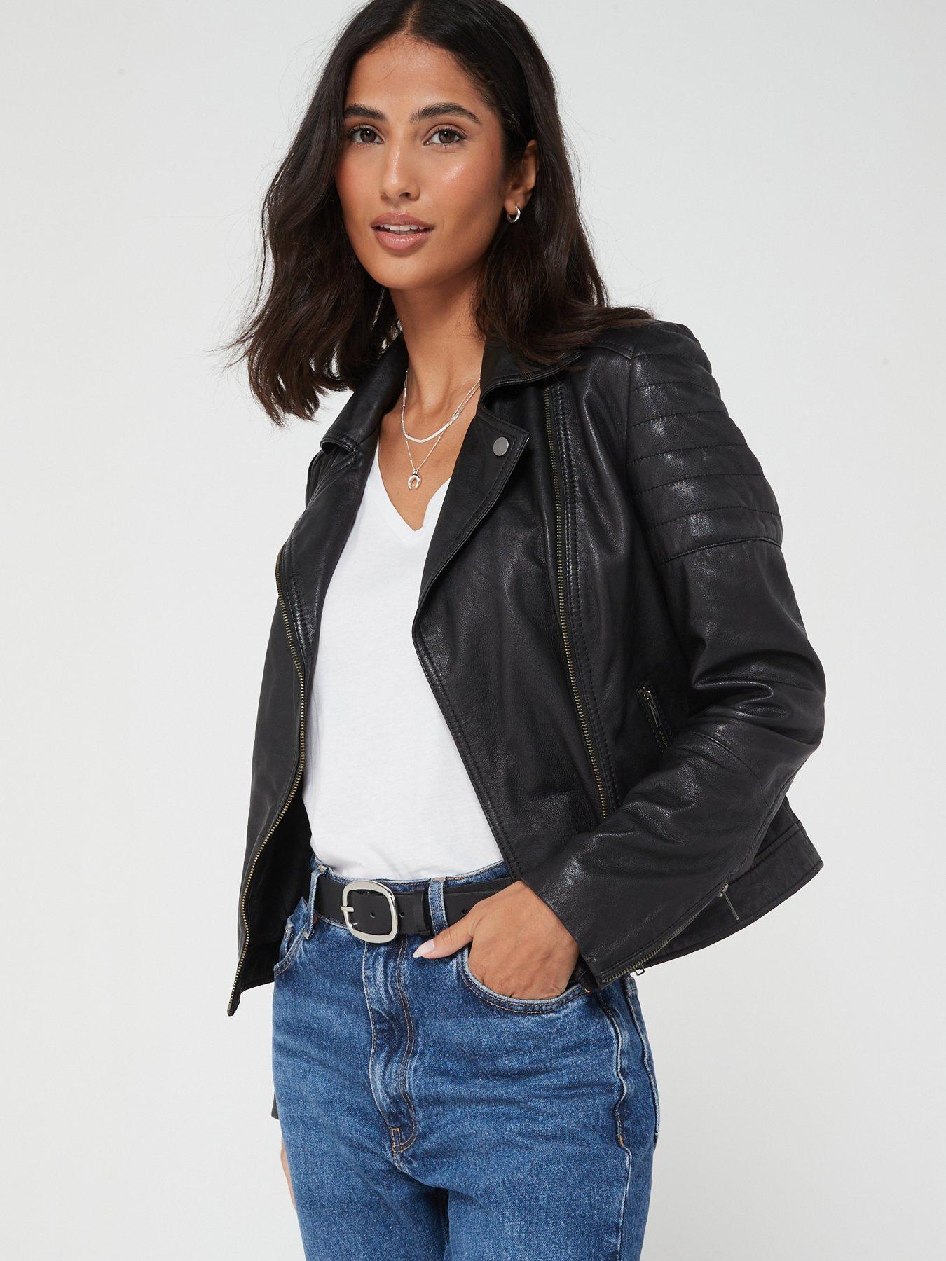 V by Very X Style Fairy Leather Biker Jacket - Black | Very Ireland