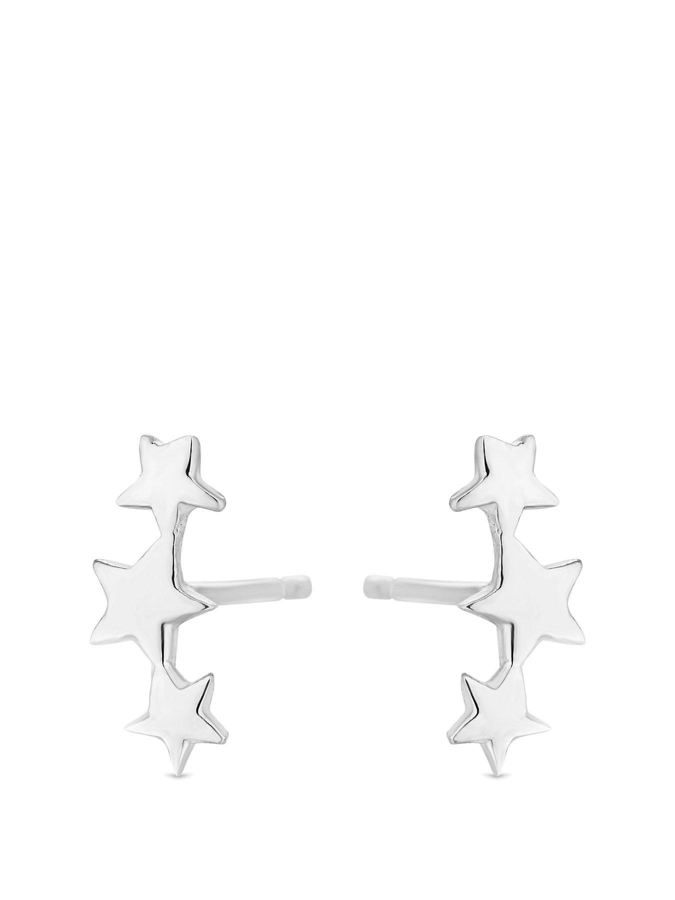 Star climber earrings silver best sale