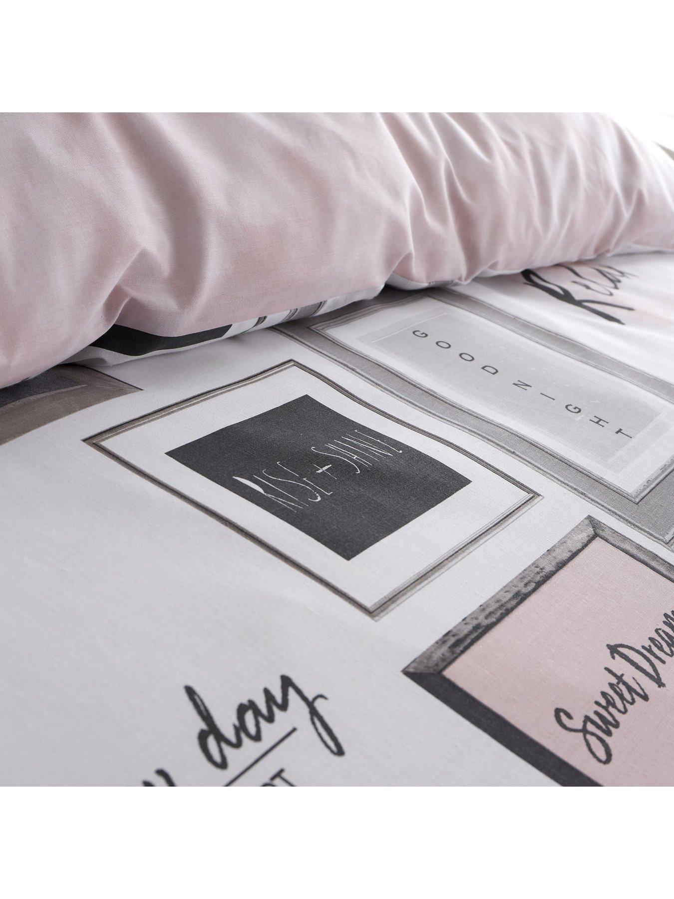 Image 4 of 7 of Catherine Lansfield Sleep Dreams Duvet Cover Set - Blush Pink