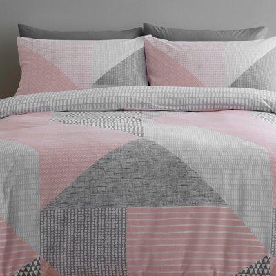 Catherine Lansfield Larsson Geo Duvet Cover Set - Pink