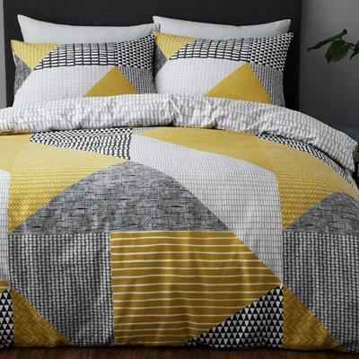 Catherine Lansfield Larsson Geo Duvet Cover Set - Ochre