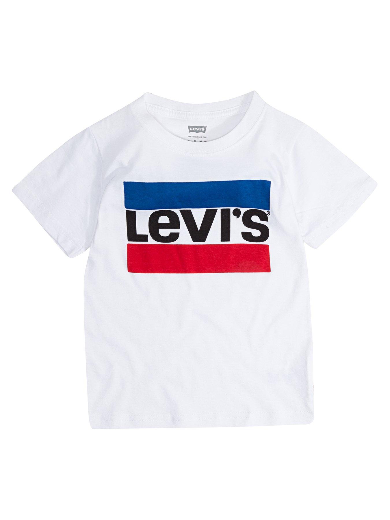 Image 1 of 1 of Levi's Boys Short Sleeve Sports Logo T-shirt - White