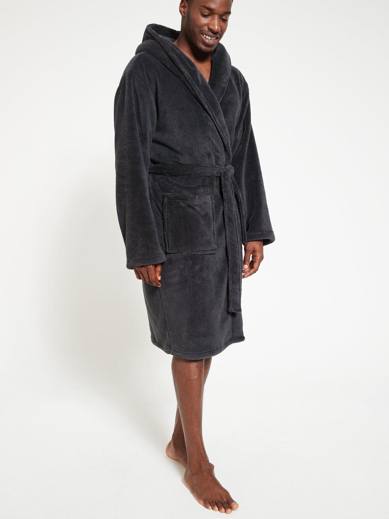 Everyday Supersoft Dressing Gown with Hood Grey Very Ireland