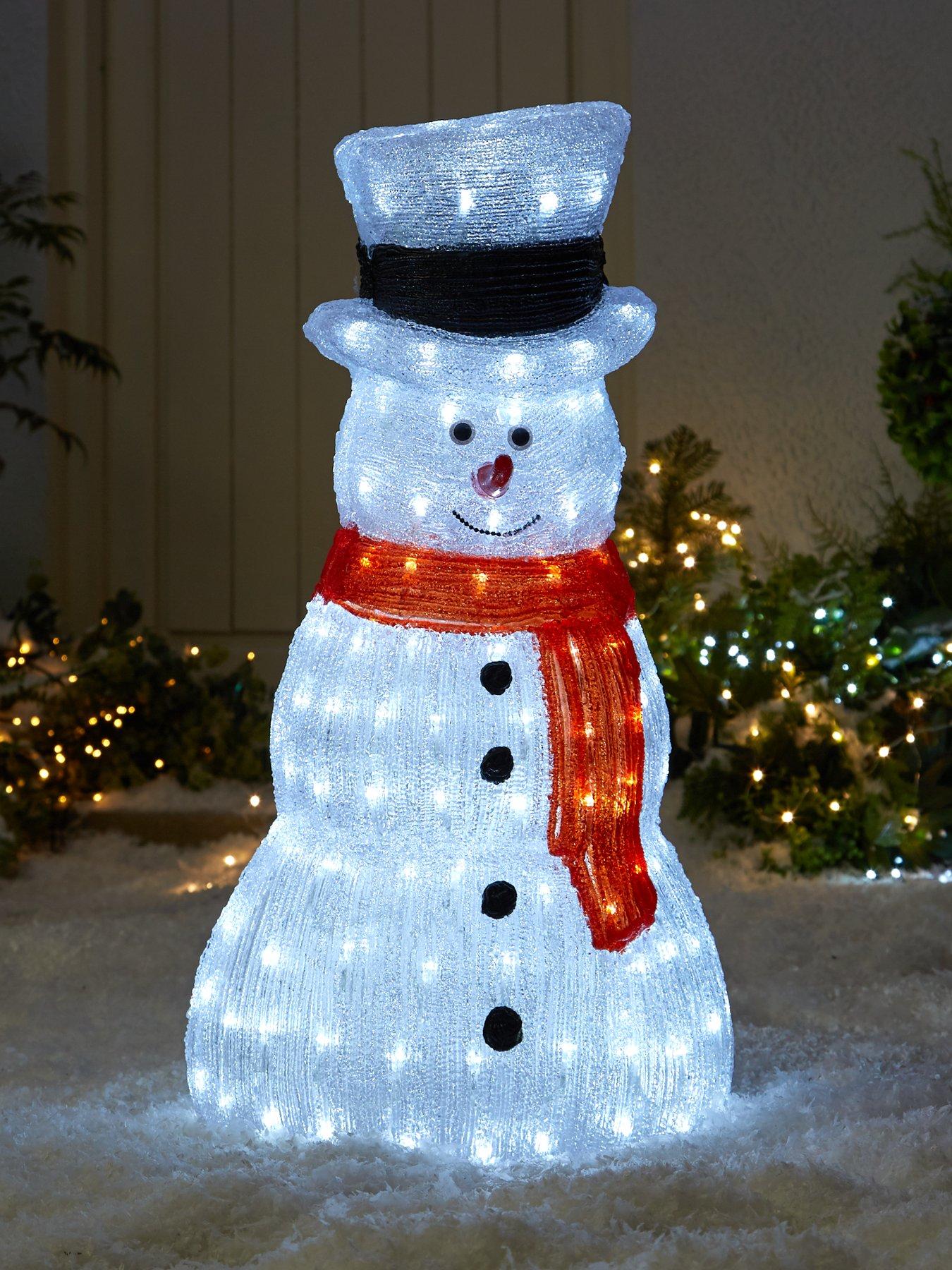 undefined Acrylic Outdoor Light Up Snowman - 70 cm