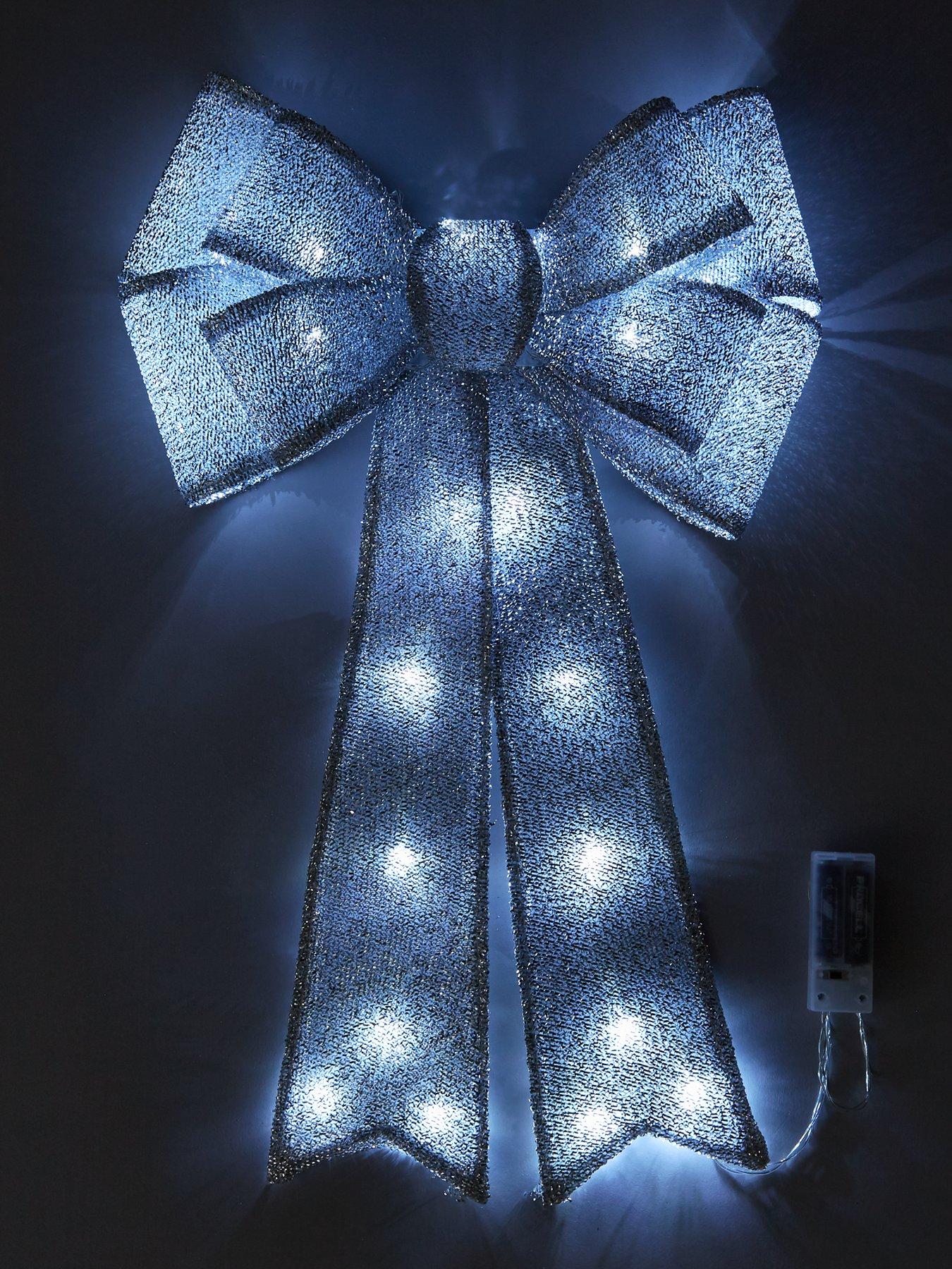 Image 2 of 4 of The Very Collection Battery Operated Door Bow Christmas Decoration&nbsp;- Silver