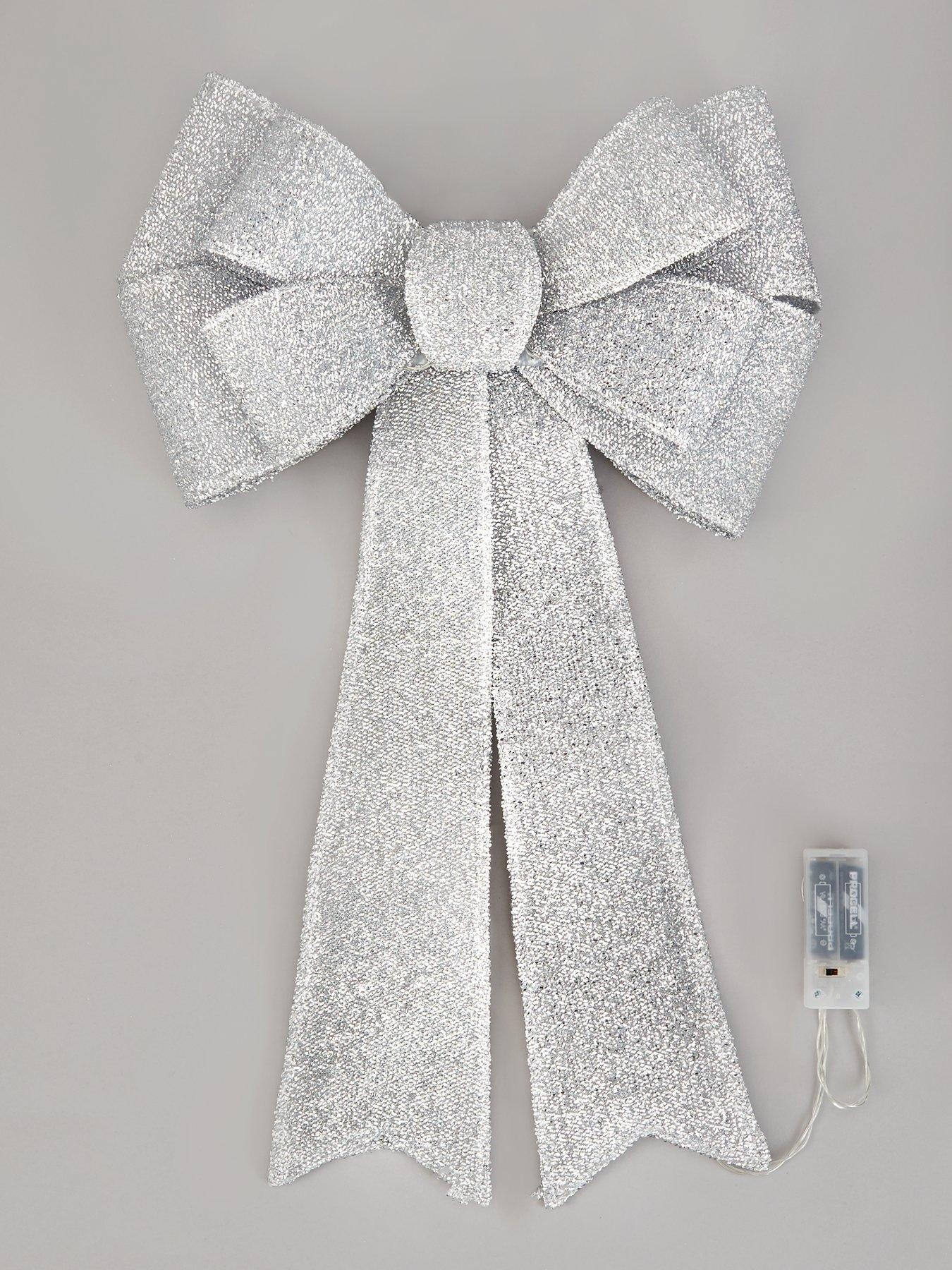Image 3 of 4 of The Very Collection Battery Operated Door Bow Christmas Decoration&nbsp;- Silver