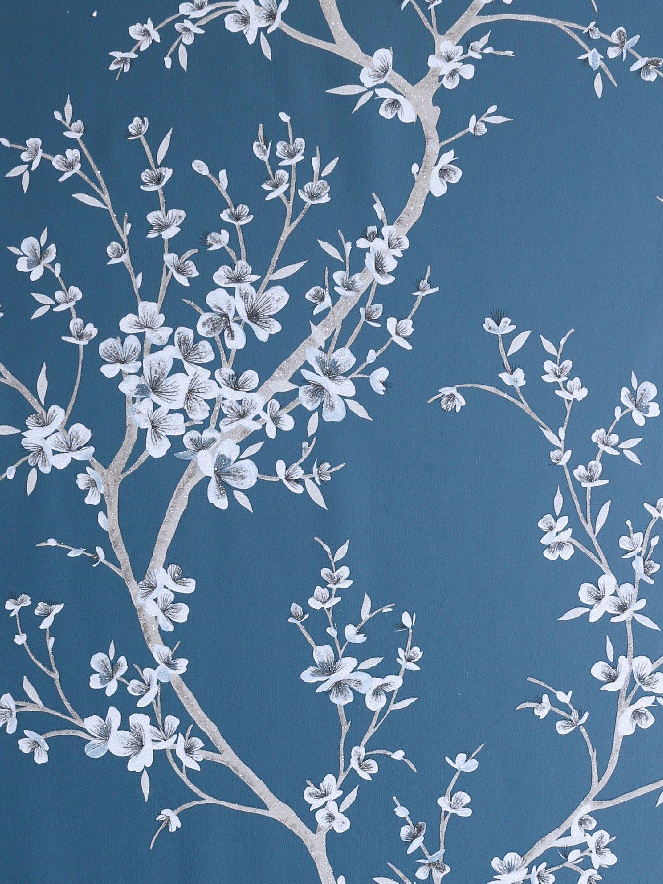 undefined Floral Trail Glitter Wallpaper