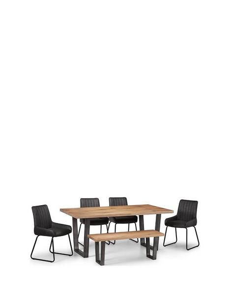 julian-bowen-brooklyn-180-cm-dining-table-4-soho-chairs-bench