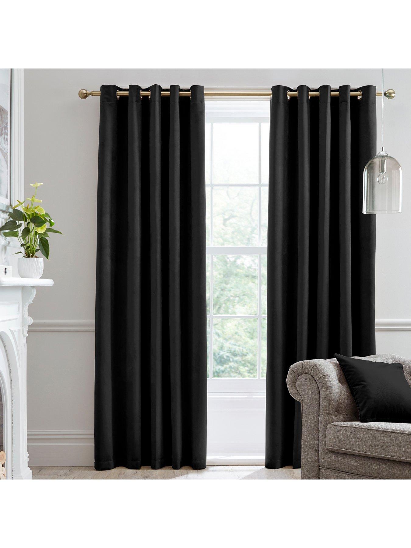 undefined Montrose Velvet Blackout Eyelet Curtains
