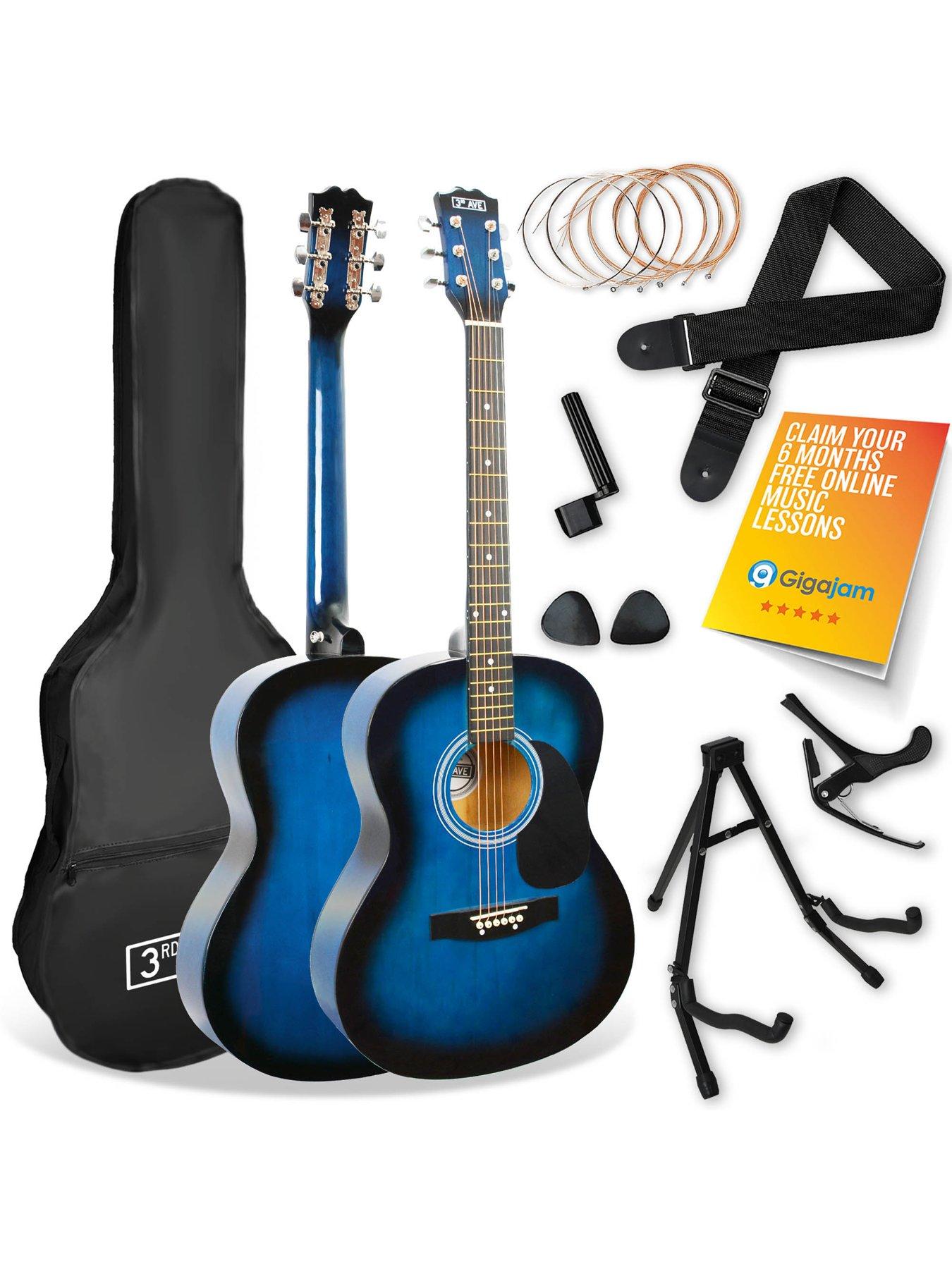 3rd-avenue-full-size-44-acoustic-guitar-pack-for-beginners-6-months-free-lessons-blueburstfront