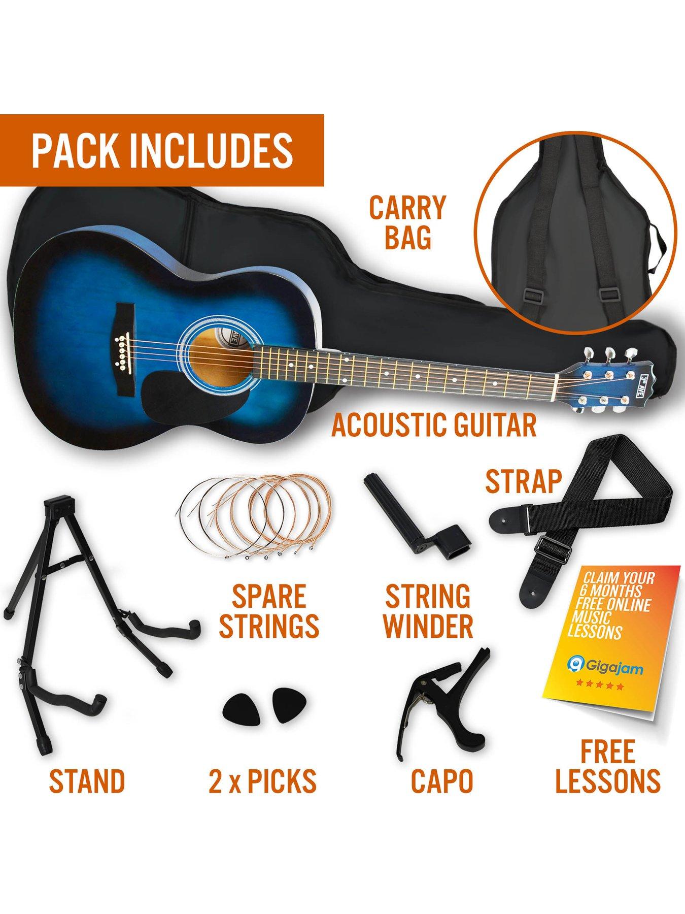 3rd-avenue-full-size-44-acoustic-guitar-pack-for-beginners-6-months-free-lessons-blueburstdetail