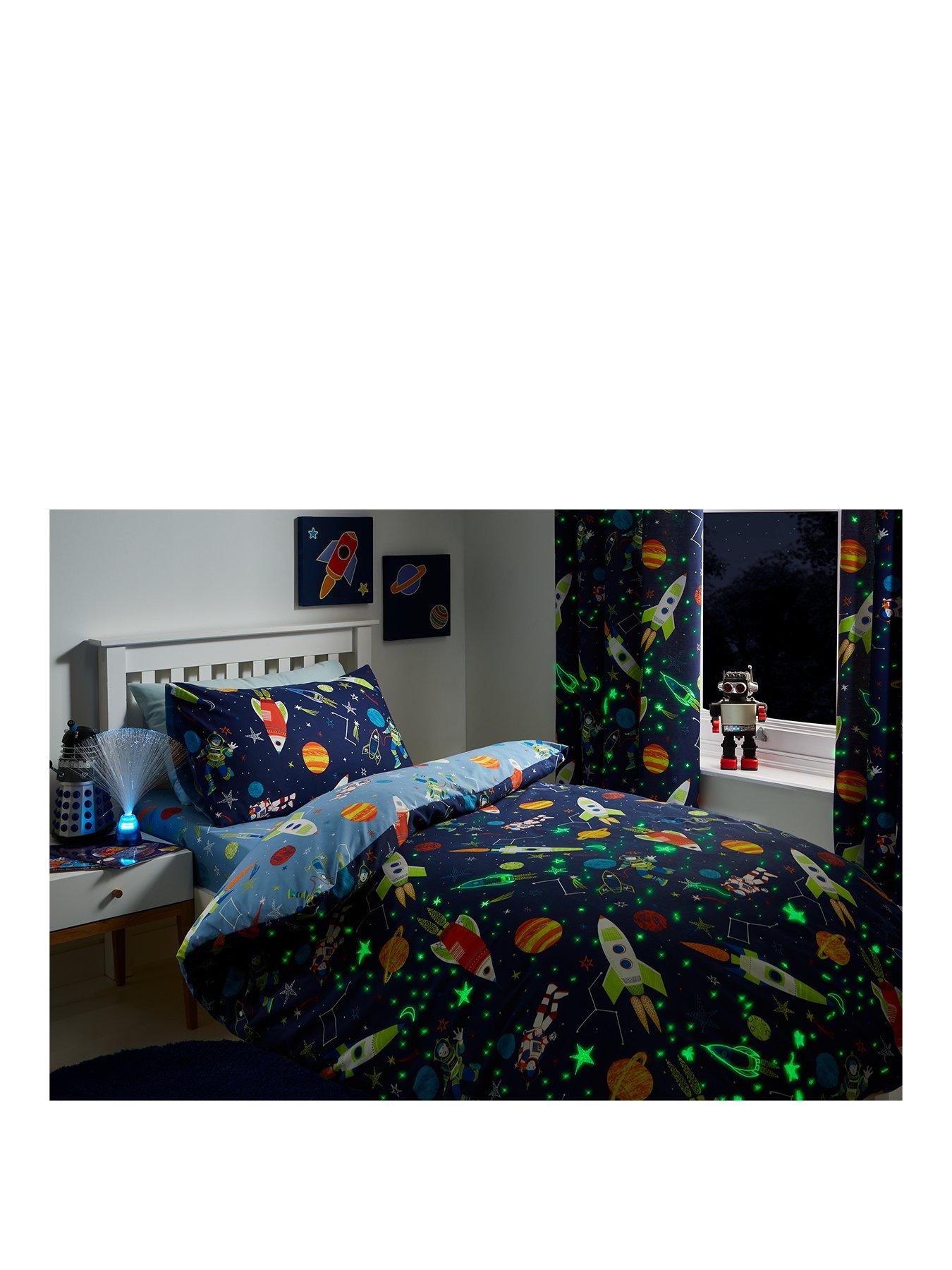 Image 2 of 2 of Bedlam Supersonic Glow In The Dark Single Duvet Cover Set - Multi