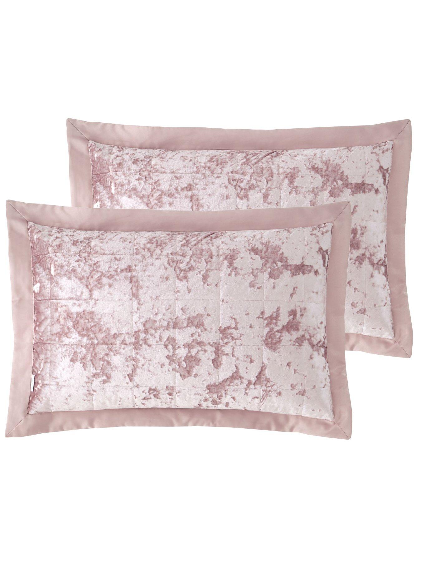 undefined Crushed Velvet Pillowsham Pair - Pink