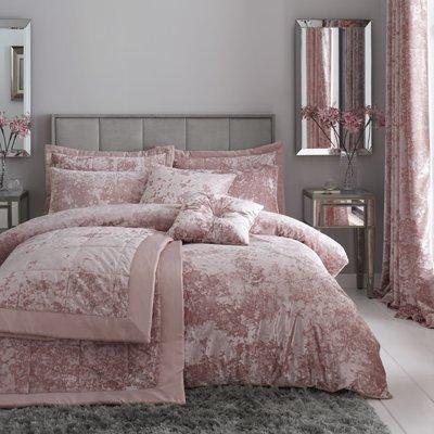 Catherine Lansfield Crushed Velvet Duvet Cover Set - Blush Pink