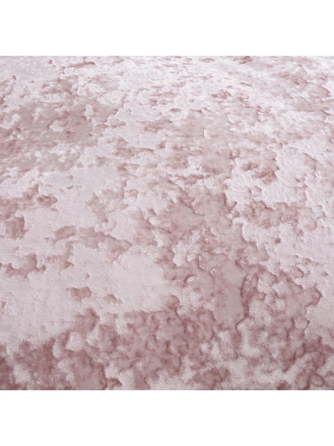 Image 5 of 7 of Catherine Lansfield Crushed Velvet Duvet Cover Set - Blush Pink