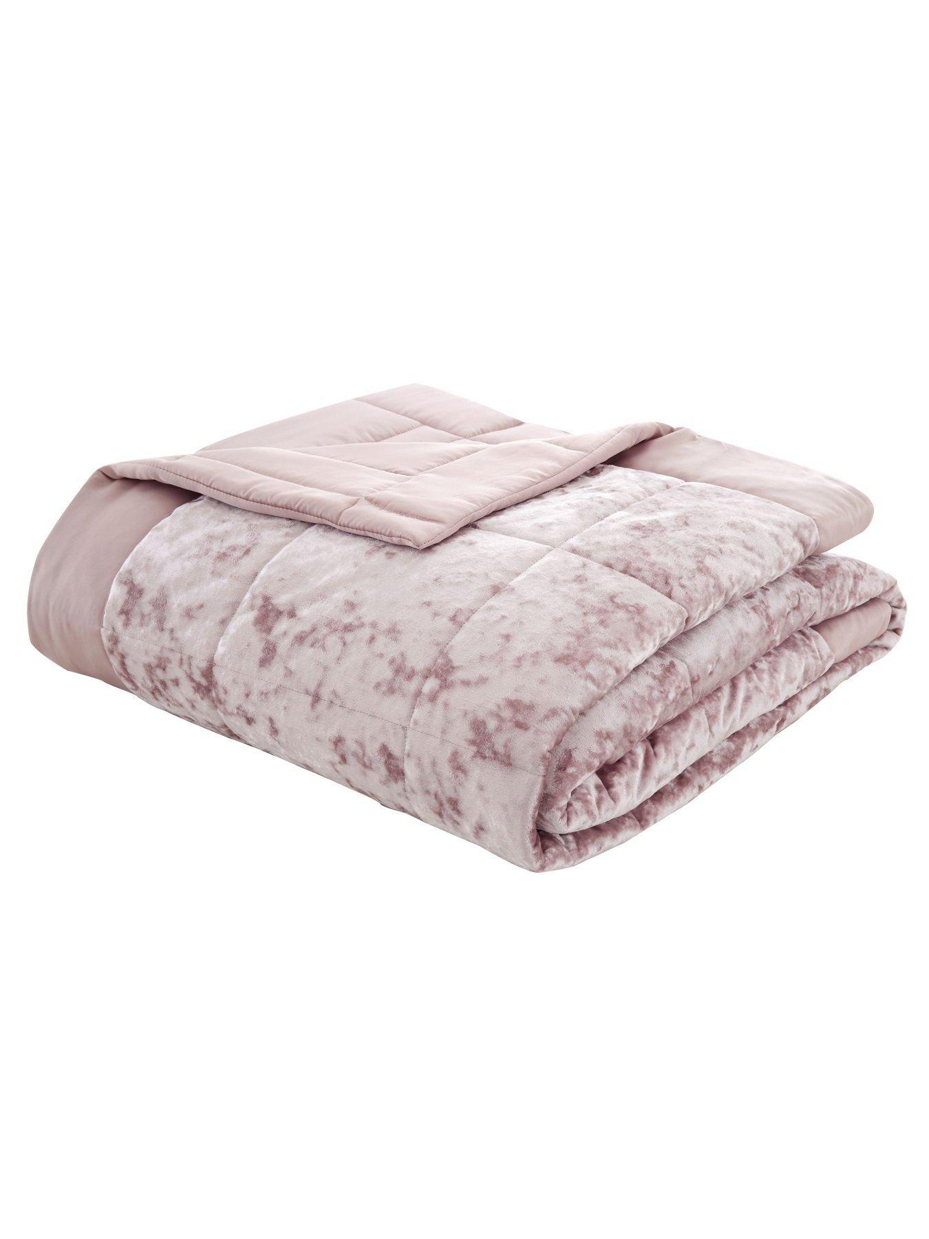 Blush pink velvet throw sale