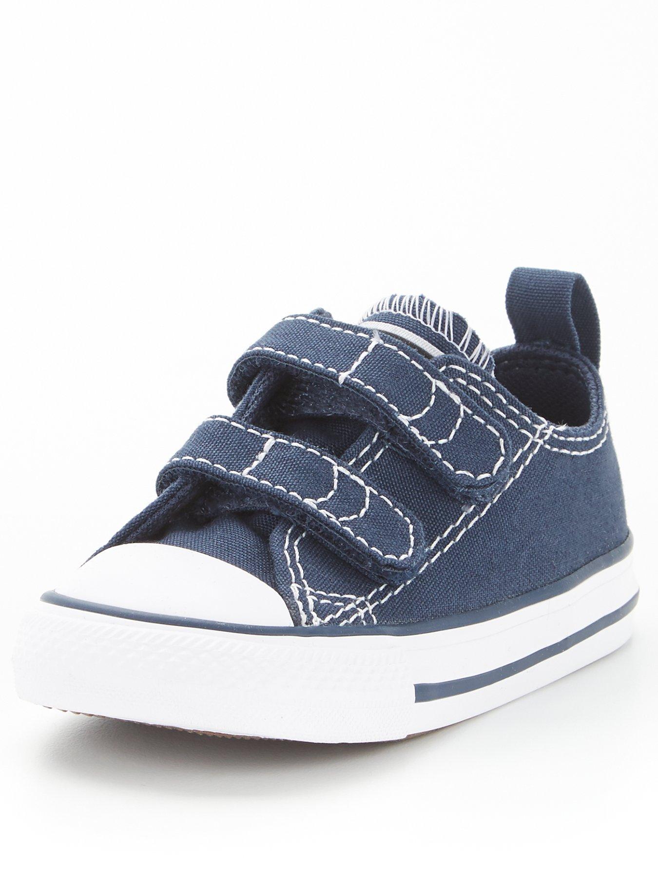 undefined Infant Boys Easy-On Velcro Ox Trainers - Navy/White