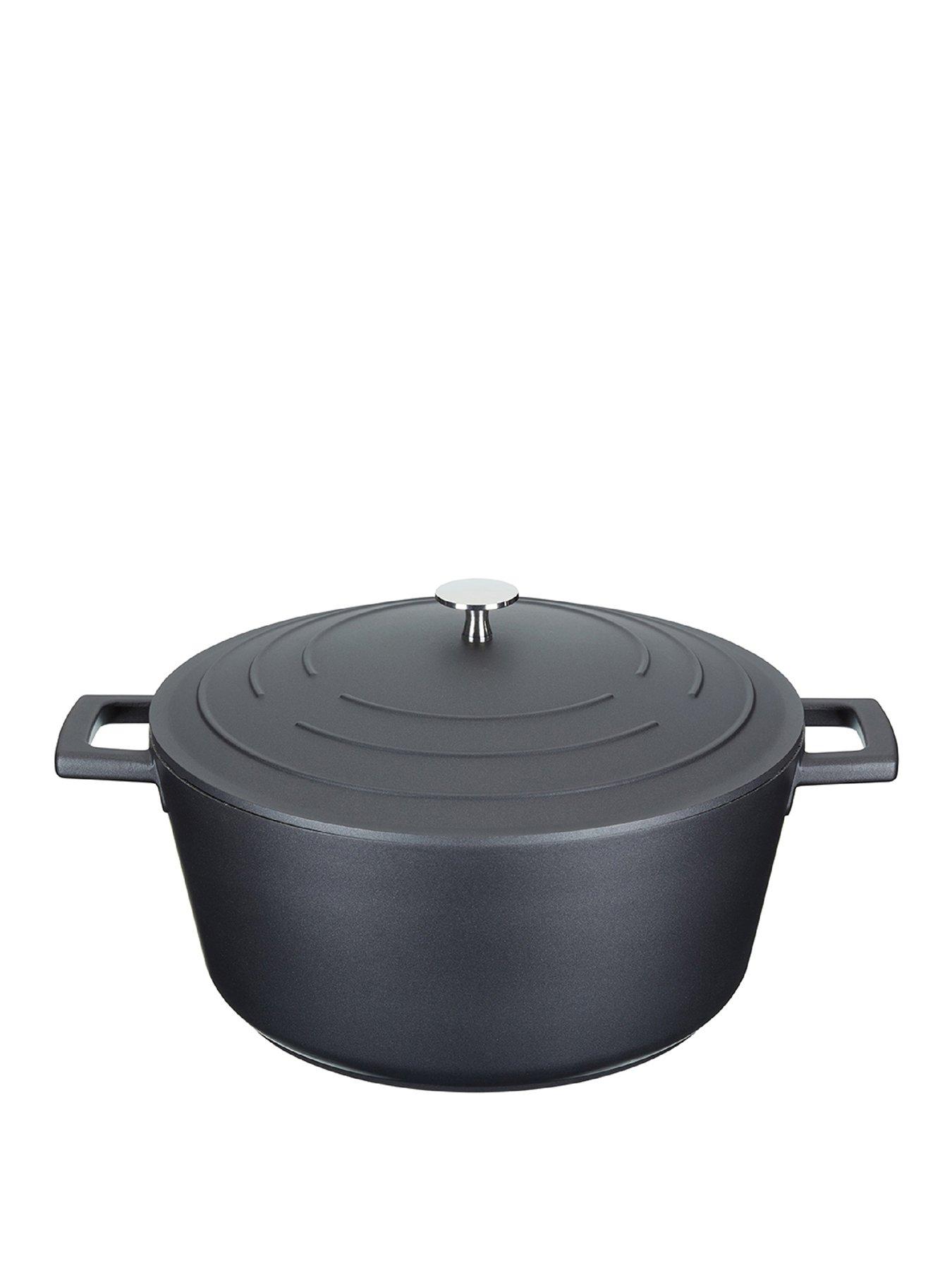 MasterClass Lightweight Cast Aluminium 5 Litre Casserole Dish - Black
