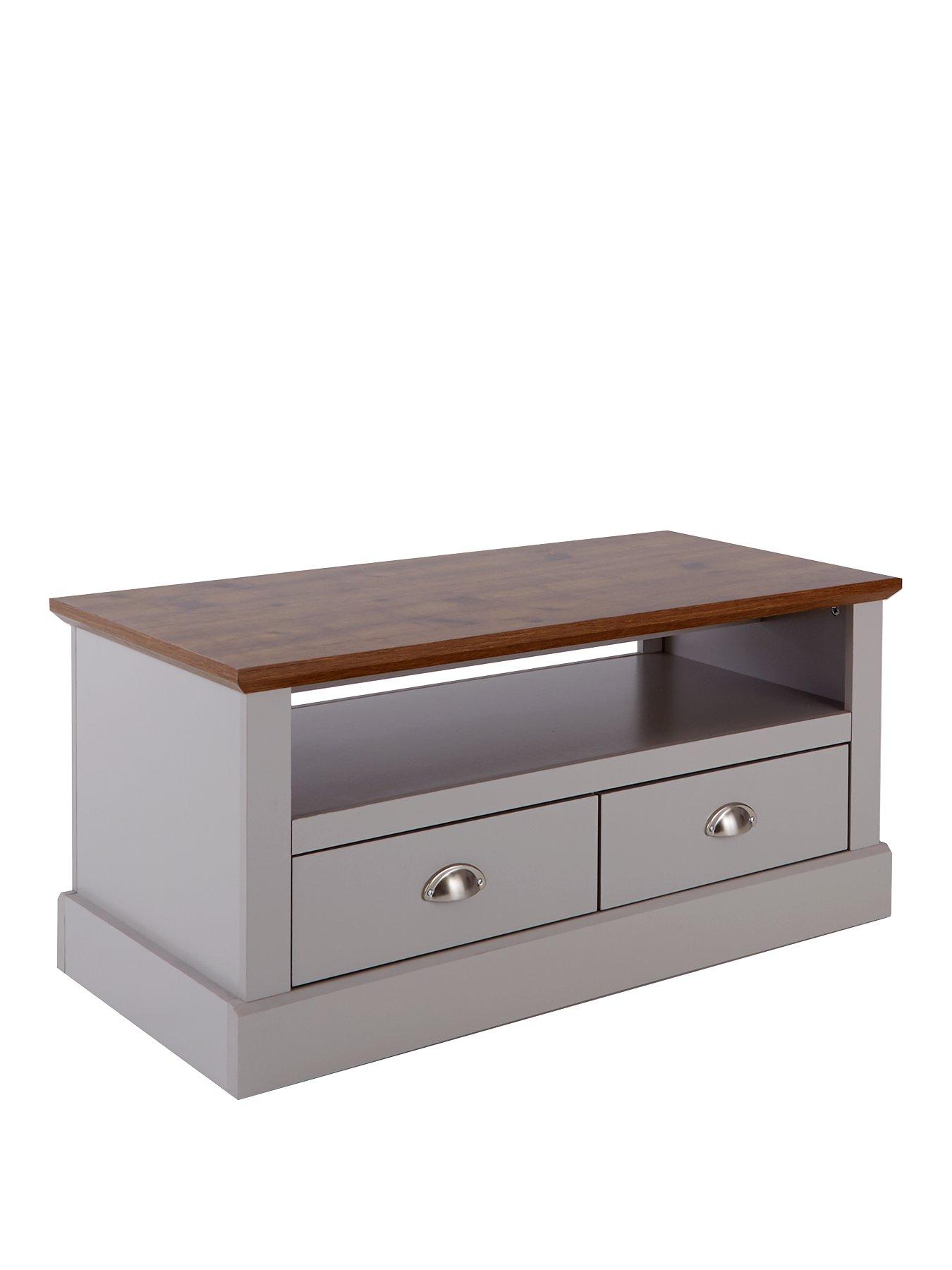 Image 3 of 6 of Very Home Crawford 3 Piece Package - TV Unit, Coffee Table and Lamp Table - Grey/Dark Oak Effect