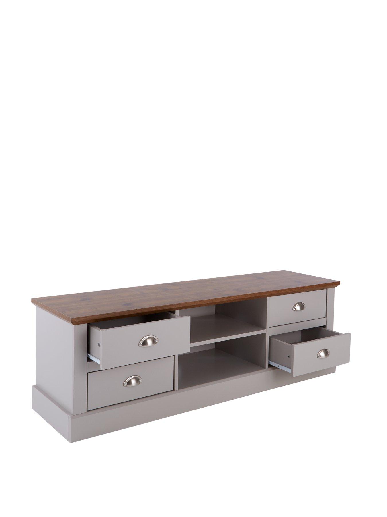 Image 4 of 6 of Very Home Crawford 3 Piece Package - TV Unit, Coffee Table and Lamp Table - Grey/Dark Oak Effect