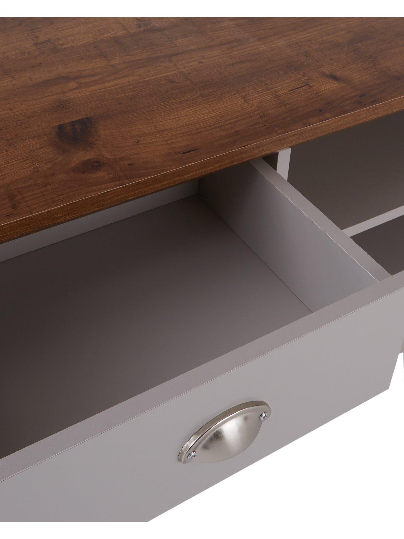Image 5 of 6 of Very Home Crawford 3 Piece Package - TV Unit, Coffee Table and Lamp Table - Grey/Dark Oak Effect