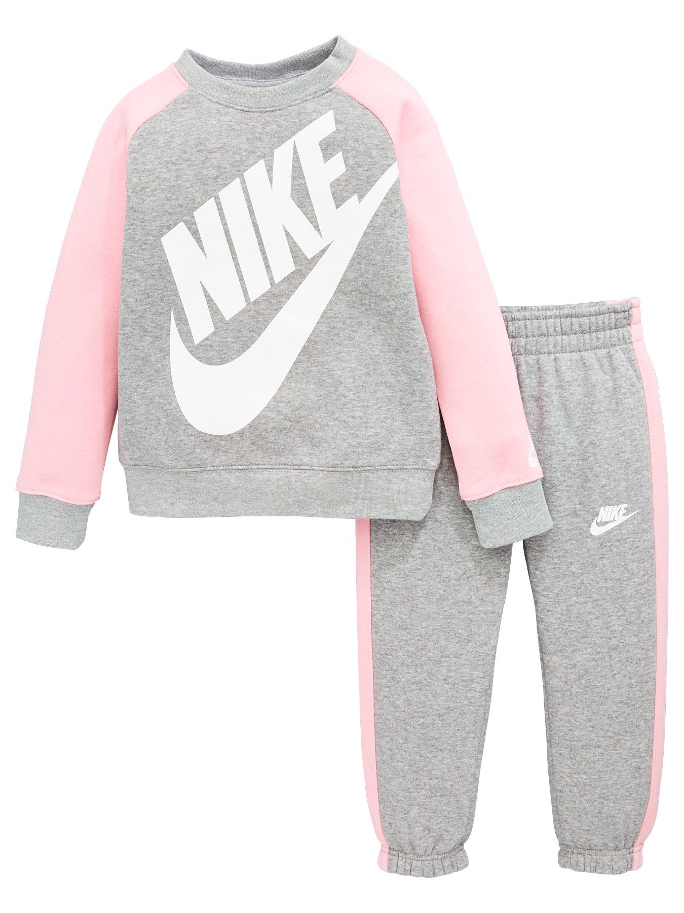 Nike Kids Girls Futura Crew And Jogger Set Dark Grey Very Ireland