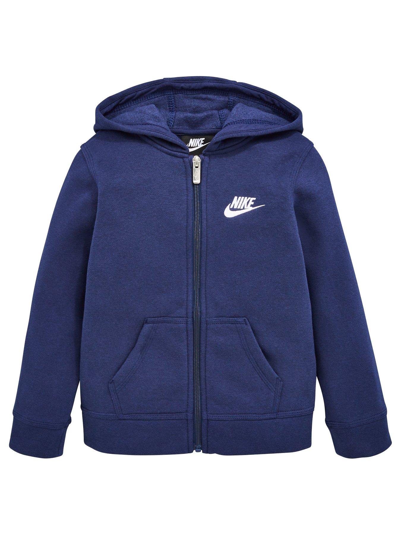 Nike zip up store hoodie navy blue