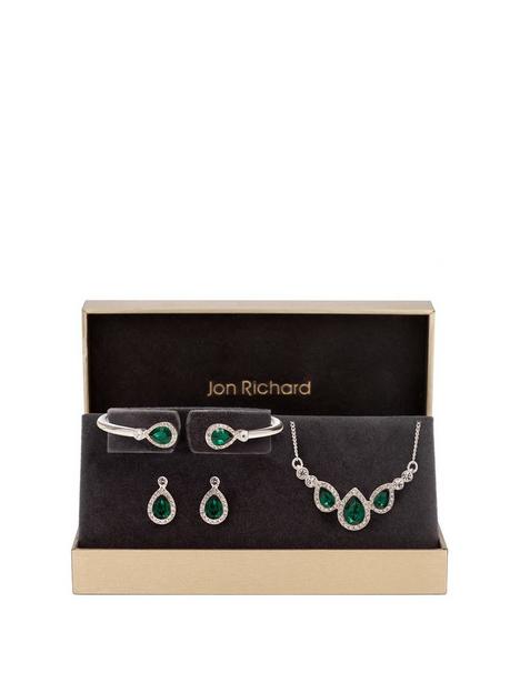 jon-richard-emerald-pear-trio-jewellery-set