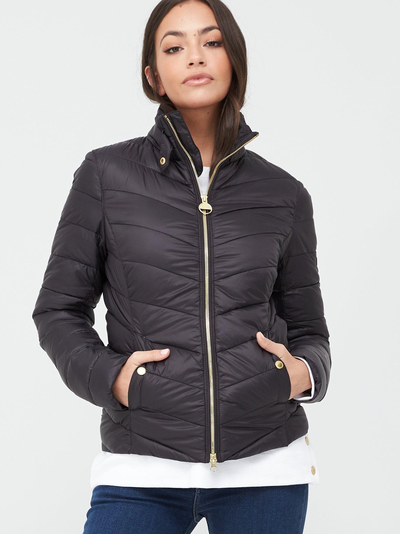 Barbour international cheap black quilted jacket