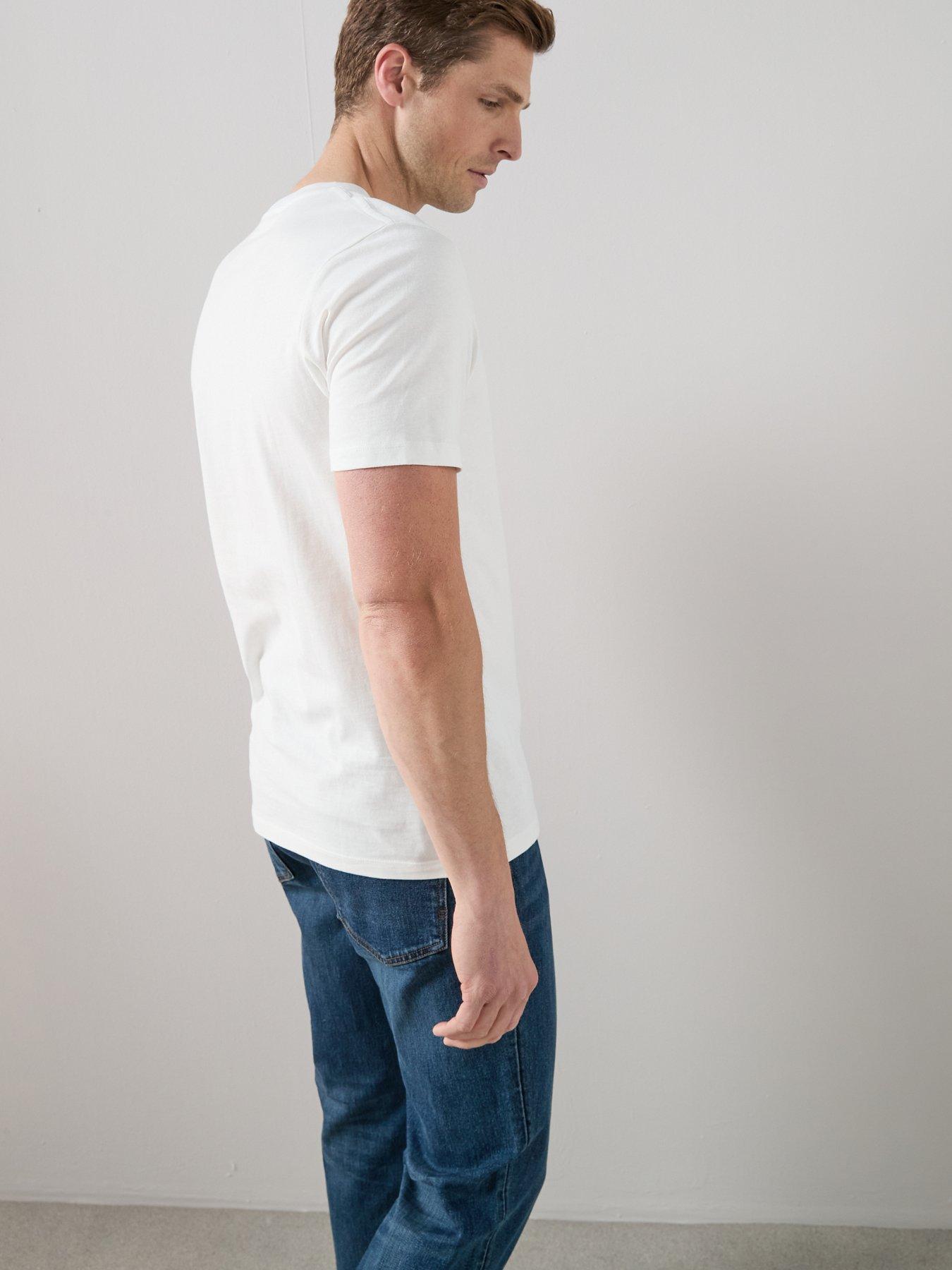 Image 3 of 7 of The Very Collection 3 Pack Pure Cotton Crew Neck Essential T-shirts - Black/White/Grey