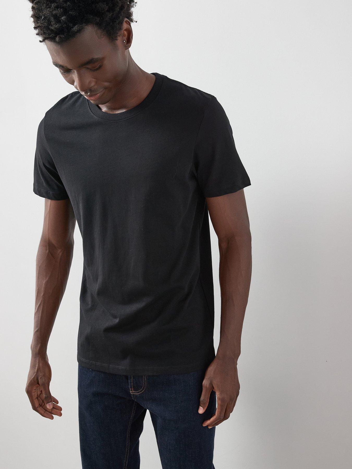 Image 1 of 6 of The Very Collection Mens Pure Cotton Crew Neck Short Sleeve T-Shirt - Black