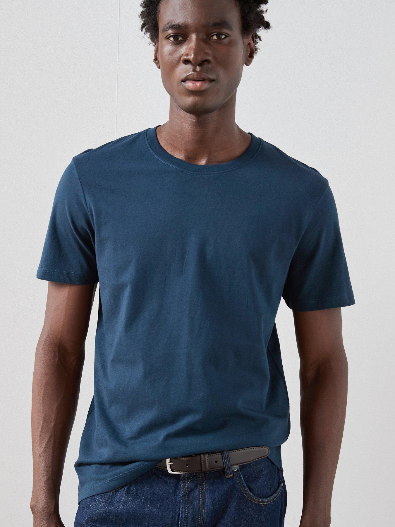 Image 1 of 7 of The Very Collection Mens Pure Cotton Crew Neck T-Shirt - Navy