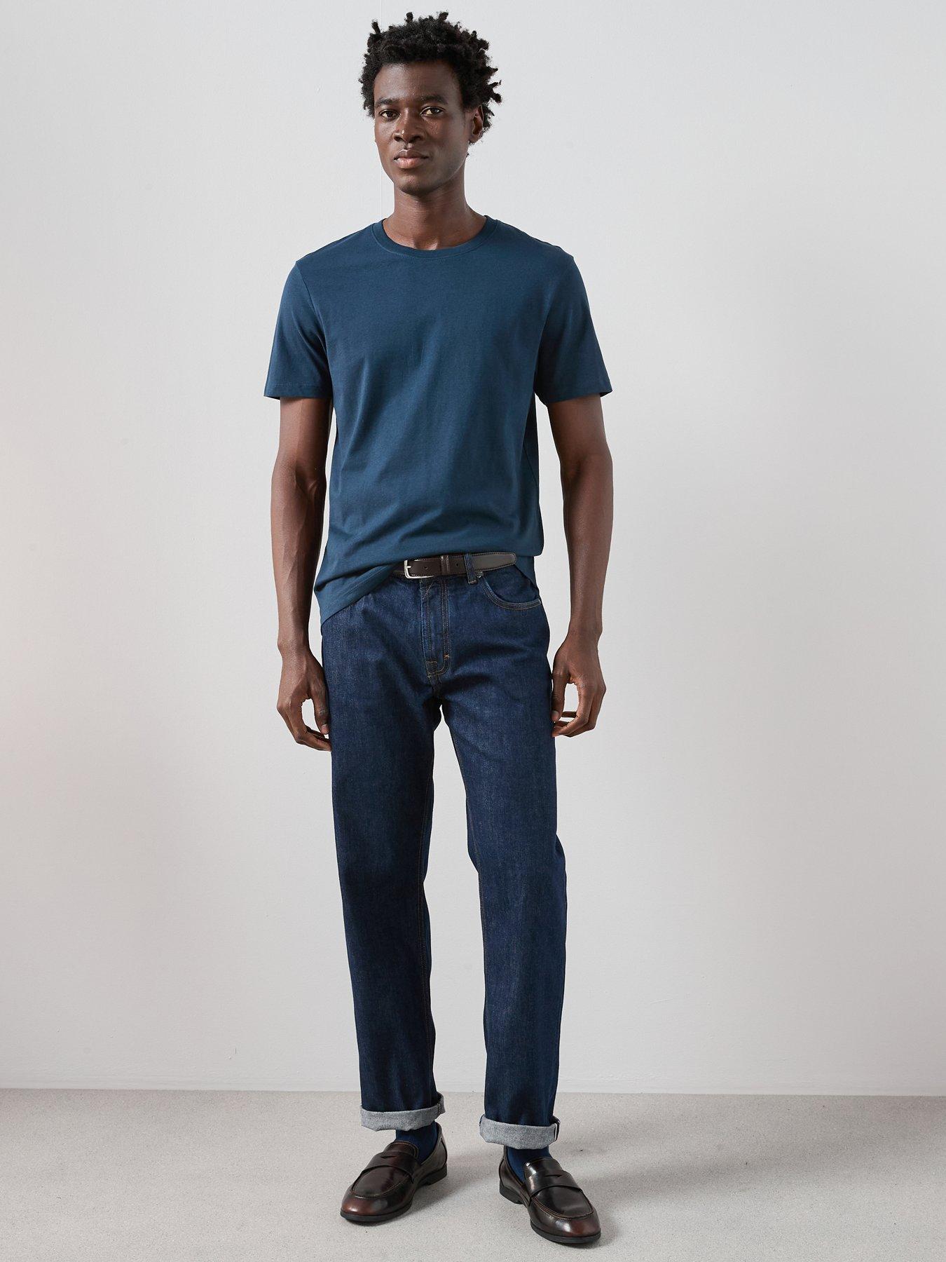 Image 3 of 7 of The Very Collection Mens Pure Cotton Crew Neck T-Shirt - Navy
