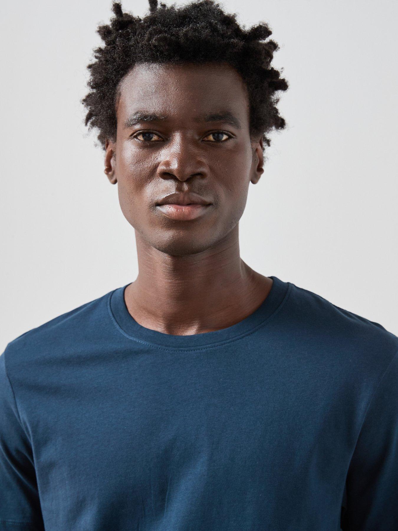Image 6 of 7 of The Very Collection Mens Pure Cotton Crew Neck T-Shirt - Navy