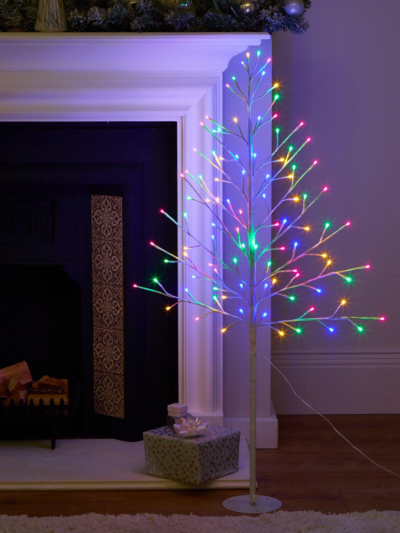 Festive 4ft Flat White Indoor/Outdoor Lit Christmas Tree