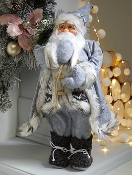 festive-45-cm-grey-standing-santa-with-sack