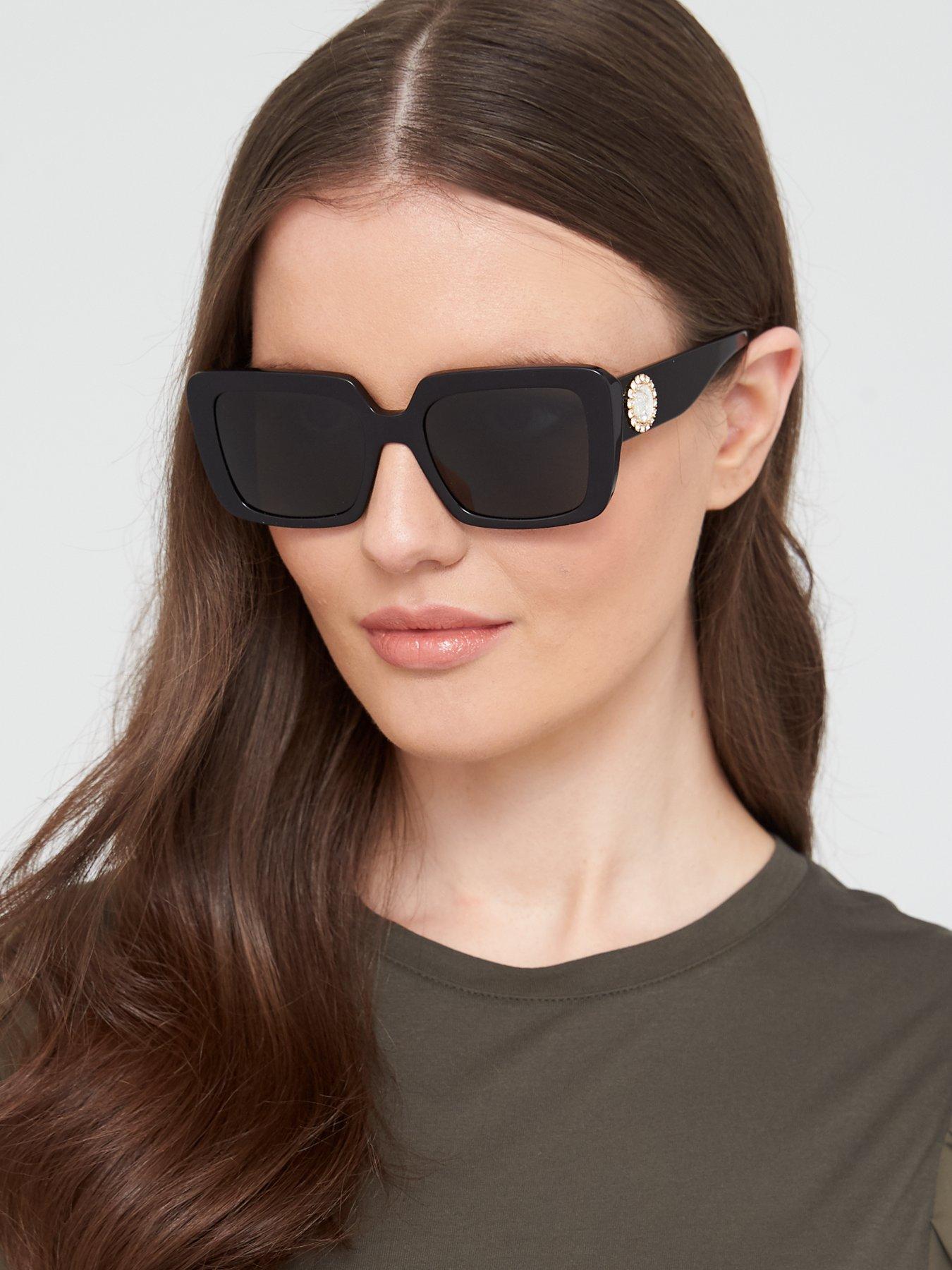 Versace black sale square sunglasses