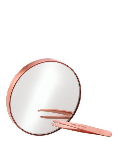 tweezerman-rose-gold-mini-slant-tweezer-with-10x-mirror