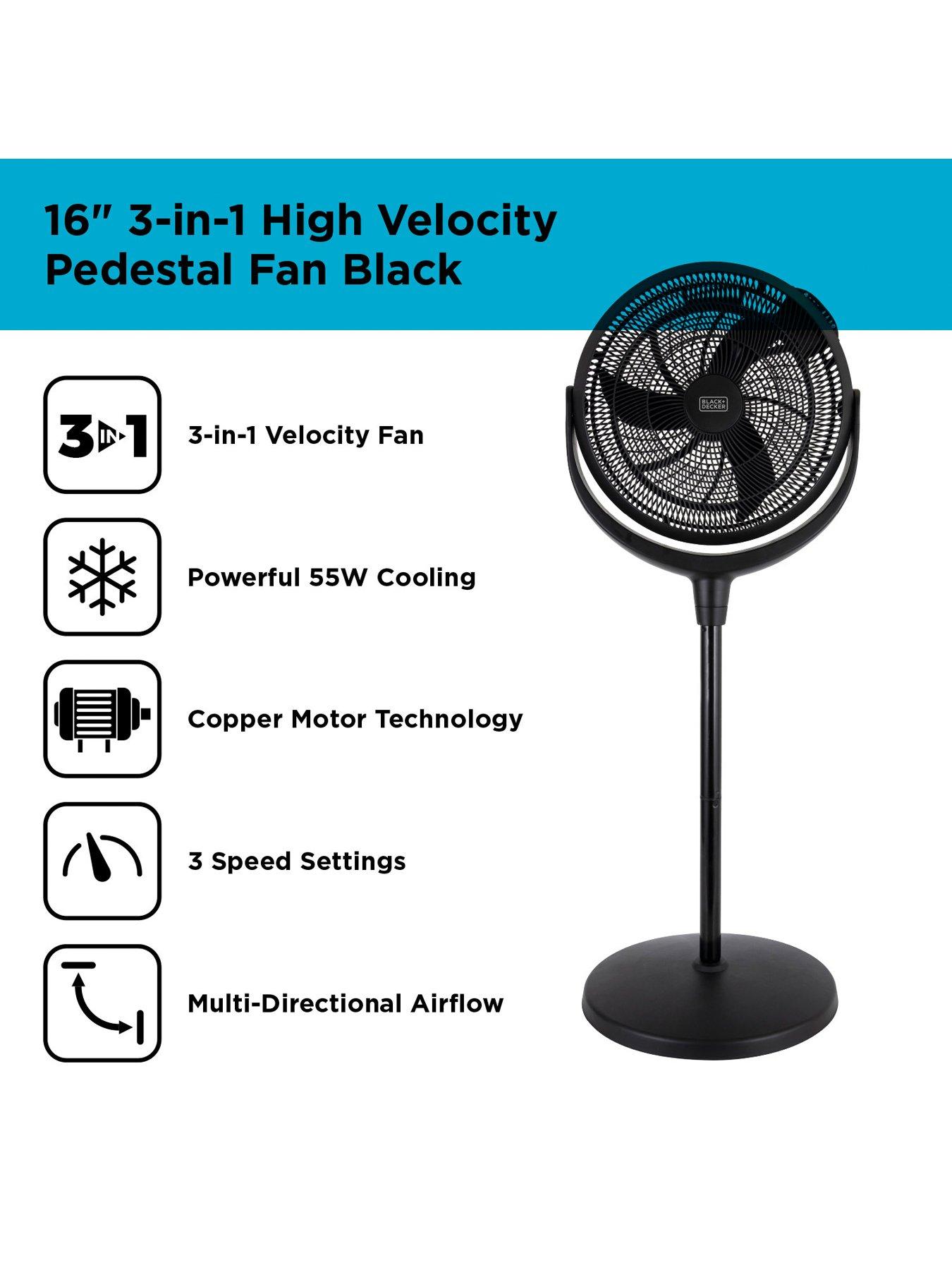 Image 2 of 6 of Black & Decker 16 inch 3-Height&nbsp;Velocity Power Fan with Remote