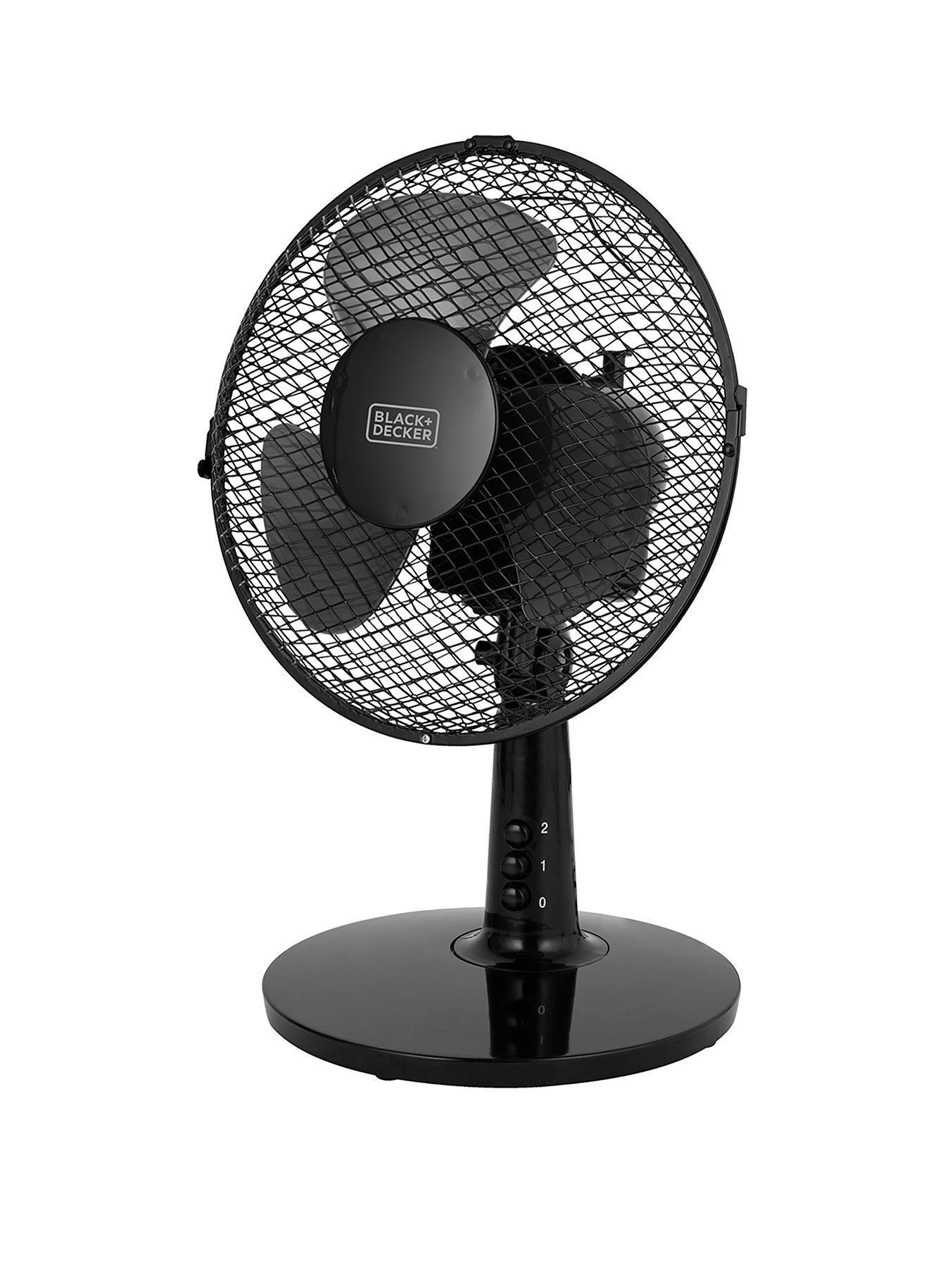 Image of Black & Decker Desk Fan with 2 Speeds, Rotary Oscillation, 9", 20W, Black, BXFD52003GB