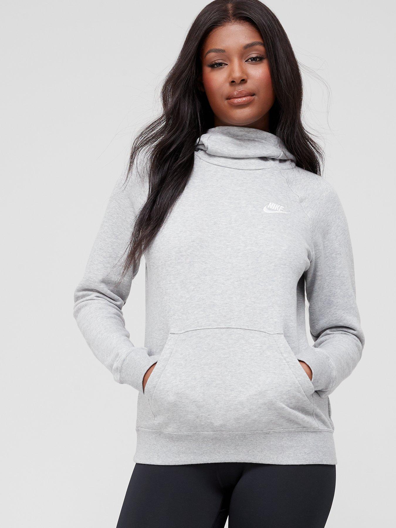 Nike funnel neck store hoodie grey