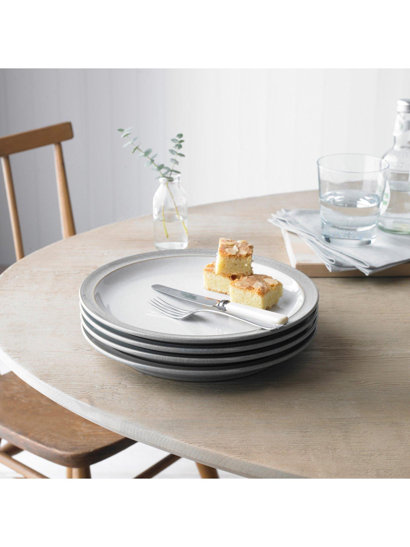 Image 2 of 3 of Denby Elements Light Grey Speckle Dinner Plates &ndash; Set of 4